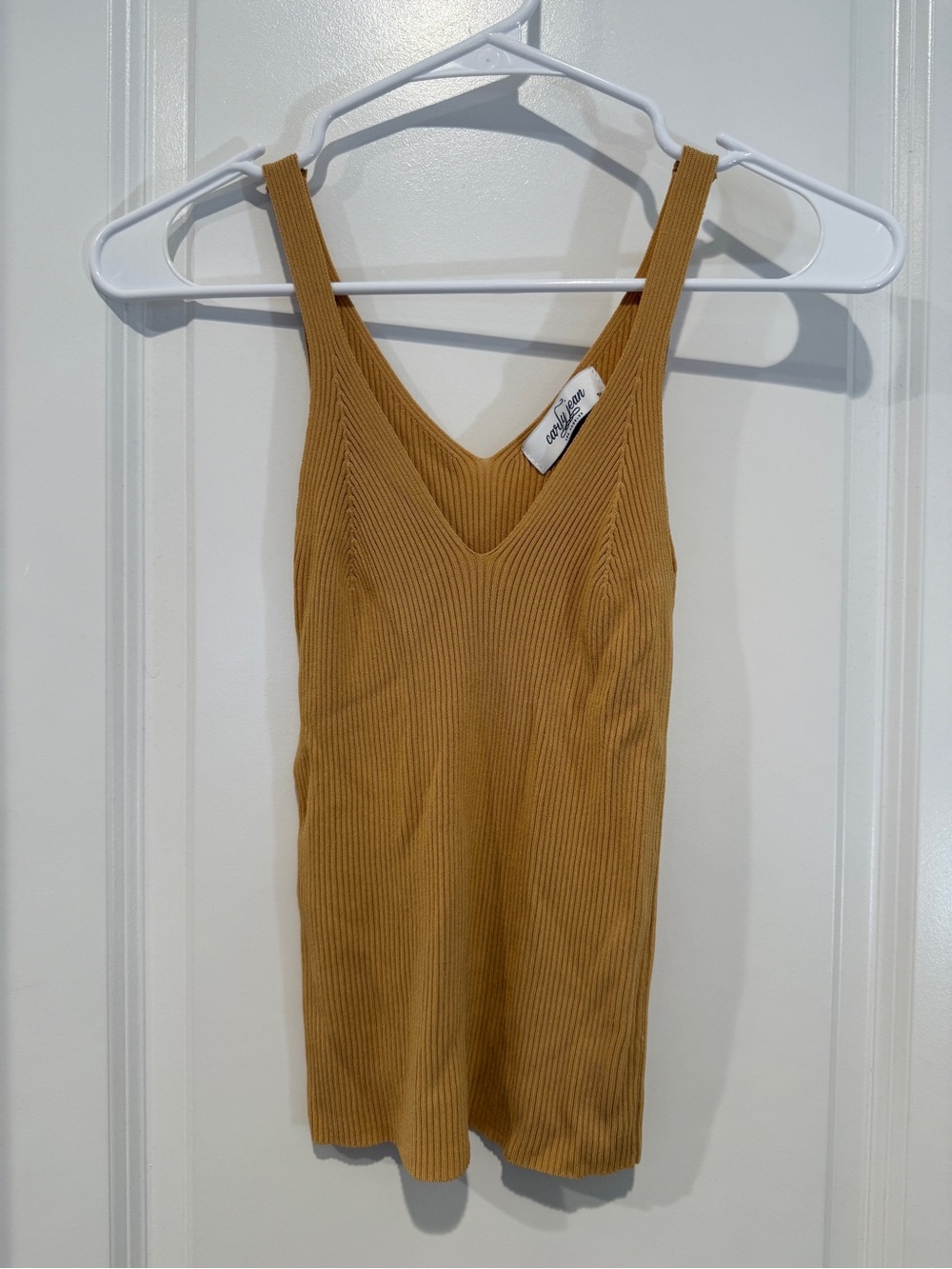 Carly Jean Los Angeles Ribbed V-Neck Tank Top